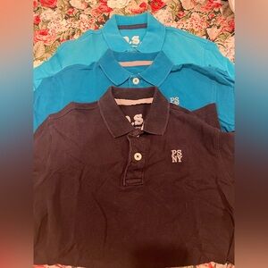 AEROPOSTALE boy’s uniform polo shirts LOT OF 3 - cerulean blue, teal and black